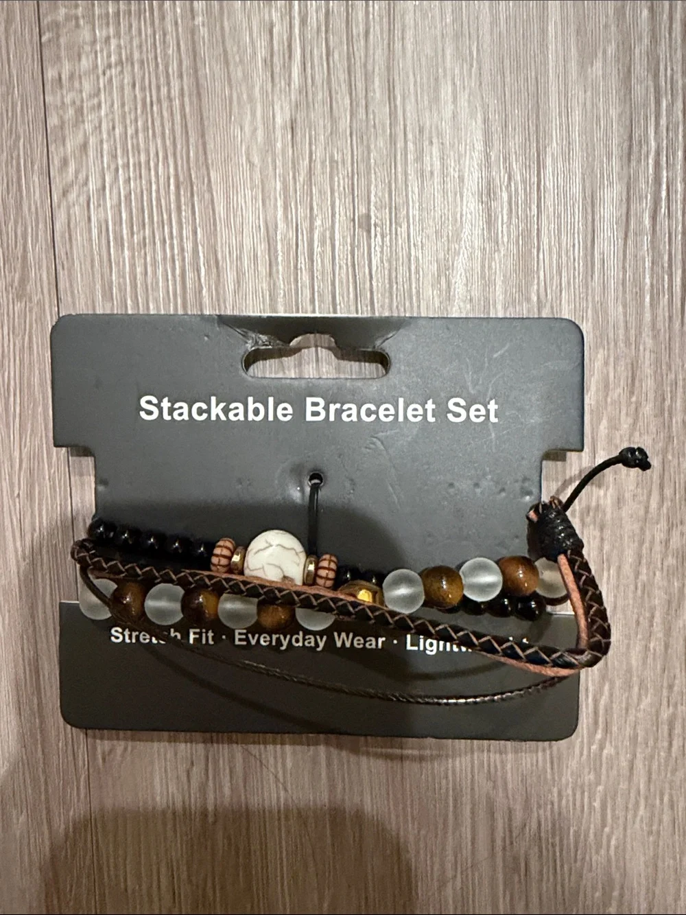 Set of 3 Stackable Men’s Bracelet Set
